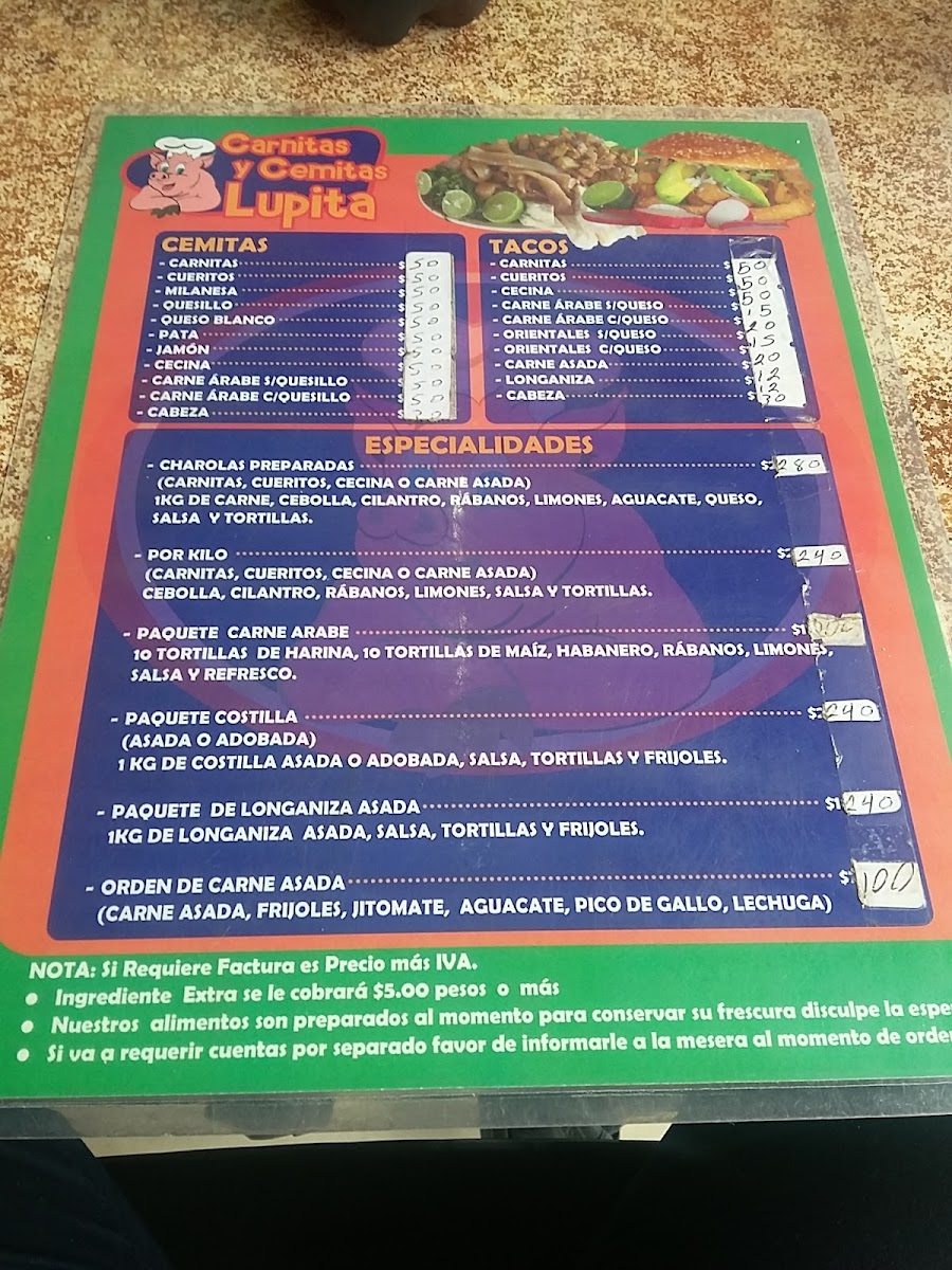 Carnitas Y Cemitas Lupita Menu - Image 3
